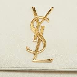 مملوكة مسبقًا حقيبة كتف سان لوران جلد بيج متوسطة كيت