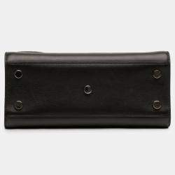 Pre Owned Saint Laurent Paris Black Baby Leather Patch Embellished Sac De Jour Satchel