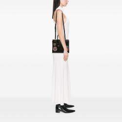 Pre Owned Saint Laurent Paris Black Baby Leather Patch Embellished Sac De Jour Satchel