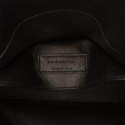 Pre Owned Saint Laurent Paris Black Baby Leather Patch Embellished Sac De Jour Satchel