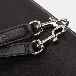 Pre Owned Saint Laurent Paris Black Baby Leather Patch Embellished Sac De Jour Satchel