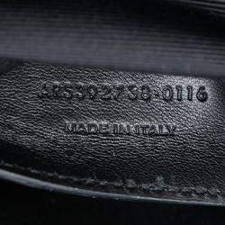 Pre Owned Saint Laurent Paris Black Large Chevron Sheepskin Monogram College Satchel