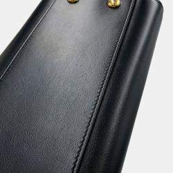 Pre Owned Saint Laurent Paris Baby Cabas 2Way Bag Black Leather