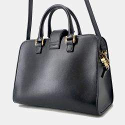 Pre Owned Saint Laurent Paris Baby Cabas 2Way Bag Black Leather