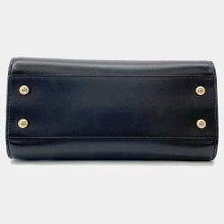 Pre Owned Saint Laurent Paris Baby Cabas 2Way Bag Black Leather