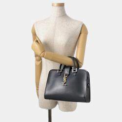 Pre Owned Saint Laurent Paris Baby Cabas 2Way Bag Black Leather