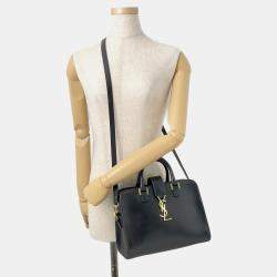 Pre Owned Saint Laurent Paris Baby Cabas 2Way Bag Black Leather