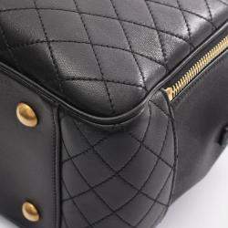 Pre Owned Yves Saint Laurent Saint Laurent Paris Rear Duffle Handbag Leather Black