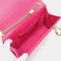 Pre Owned Saint Laurent Kate Monogram Shoulder Bag Leather Pink