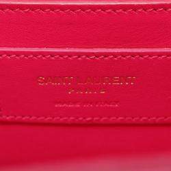 Pre Owned Saint Laurent Kate Monogram Shoulder Bag Leather Pink