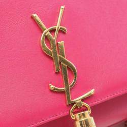 Pre Owned Saint Laurent Kate Monogram Shoulder Bag Leather Pink
