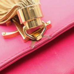 Pre Owned Saint Laurent Kate Monogram Shoulder Bag Leather Pink