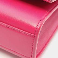 Pre Owned Saint Laurent Kate Monogram Shoulder Bag Leather Pink