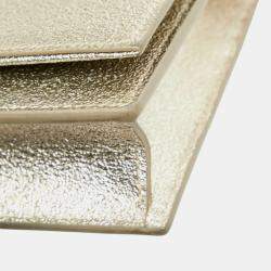 Pre Owned Saint Laurent Ysl Logo Kate Tassel Fringe Crossbody Chain Shoulder Bag In Gold Leather