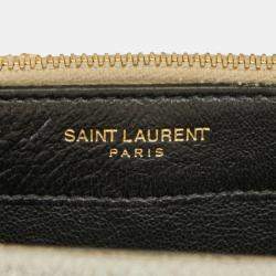 Pre Owned Saint Laurent Ysl Logo Kate Tassel Fringe Crossbody Chain Shoulder Bag In Gold Leather
