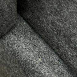 Pre Owned Yves Saint Laurent Saint Laurent Paris Rive Gauche Felt/Leather Tote Bag Gray