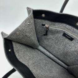 Pre Owned Yves Saint Laurent Saint Laurent Paris Rive Gauche Felt/Leather Tote Bag Gray