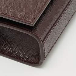 Pre Owned Saint Laurent Kate Small Burgundy Leather Shoulder Bag