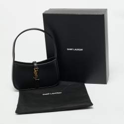 مملوكة مسبقًا حقيبة كتف سان لوران باريس لو 5 آ 7 جلد سوداء صغيرة