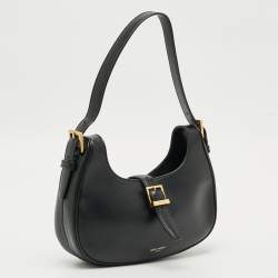 Pre Owned Saint Laurent Le Fermoir Black Leather Hobo