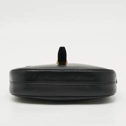 Pre Owned Saint Laurent Le Fermoir Black Leather Hobo