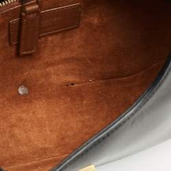 Pre Owned Saint Laurent Le Fermoir Black Leather Hobo