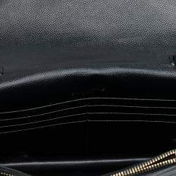مملوكة مسبقًا Saint Laurent Paris Black Grain De Poudre Cassandre Envelope Chain Wallet