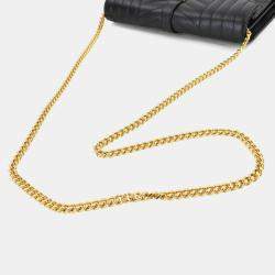 مملوكة مسبقًا محفظة بسلسلة كاساندر سان لوران جلد أسود