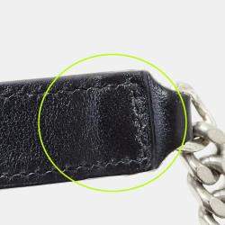 Pre Owned حقيبة كتف سان لوران لولو كبيرة سلسلة مبطنة أسود جلد خروف