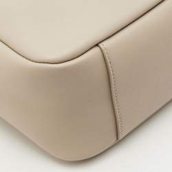 Pre Owned حقيبة كتف سان لوران لو 5 إلى 7 جلد بيج ناعم صغيرة