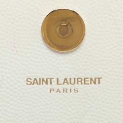 Pre Owned Saint Laurent Cassandre White Leather Clutch