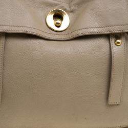 Pre Owned حقيبة سان لوران باريس موس متوسطة جلد نقش تمساح بنية