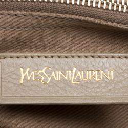 Pre Owned حقيبة سان لوران باريس موس متوسطة جلد نقش تمساح بنية