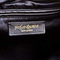 Pre Owned حقيبة يد توتس ايف سان لوران داونتاون متوسطة جلد لامع أسود