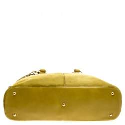 Pre Owned Saint Laurent Yellow Suede Large Muse Bag