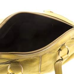 Pre Owned Saint Laurent Yellow Suede Large Muse Bag