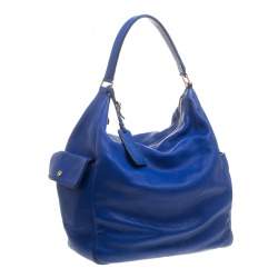 Pre Owned حقيبة هوبو ايف سان لوران مولتي جلد أزرق