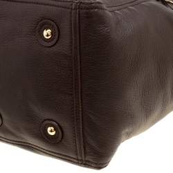 Pre Owned Yves Saint Laurent Brown Leather Small Downtown Tote