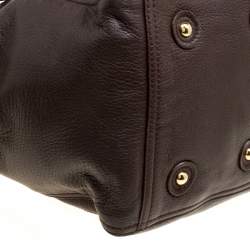 Pre Owned Yves Saint Laurent Brown Leather Small Downtown Tote
