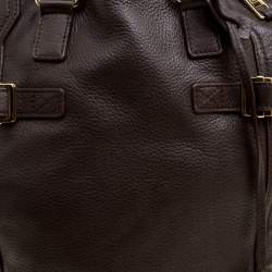 Pre Owned Yves Saint Laurent Brown Leather Small Downtown Tote