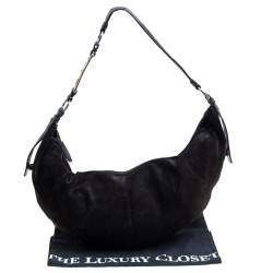 مملوكة مسبقًا Yves Saint Laurent Brown Suede Hobo