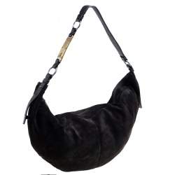 مملوكة مسبقًا Yves Saint Laurent Brown Suede Hobo