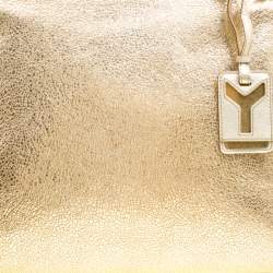 Pre Owned حقيبة سان لوران باريس ماجوريل جلد ذهبي ميتاليك متوسطة