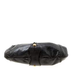 Pre Owned Yves Saint Laurent Black Leather Vincennes Mombasa Hobo