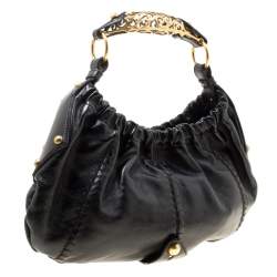Pre Owned Yves Saint Laurent Black Leather Vincennes Mombasa Hobo