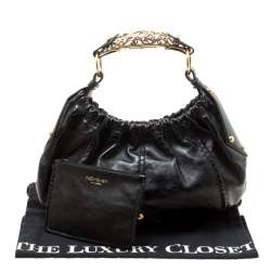 Pre Owned Yves Saint Laurent Black Leather Vincennes Mombasa Hobo