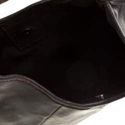 Pre Owned Yves Saint Laurent Dark Brown Leather Mombasa Horn Hobo