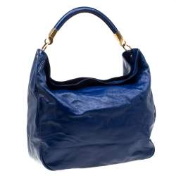 Pre Owned Yves Saint Laurent Royal Blue Patent Leather Roady Hobo