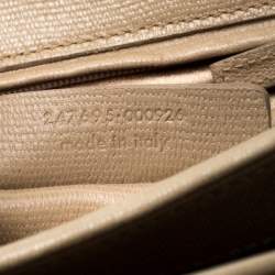 Pre Owned Saint Laurent Beige Textured Leather Large Chyc Shoulder Bag