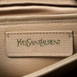 Pre Owned Saint Laurent Beige Textured Leather Large Chyc Shoulder Bag